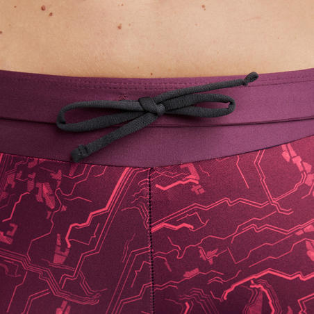 Жіночі укорочені штани Run Dry+ для бігу -Бордові