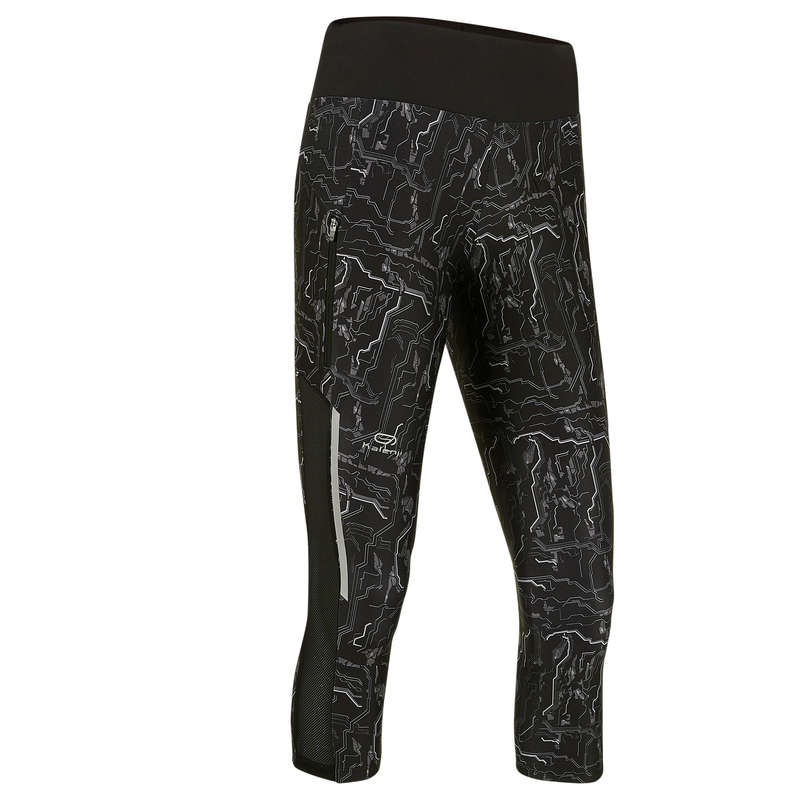 REGULAR WOMAN JOG WARM/MILD WHTR CLOTHES - Women's Crop Bottom Run Dry+ KALENJI