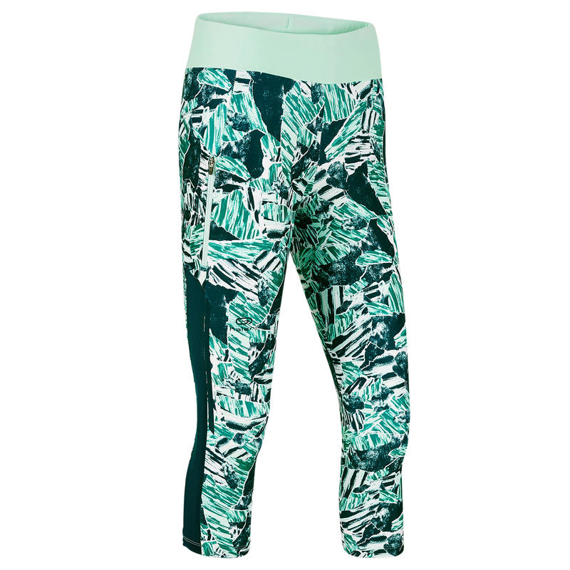 RUN DRY+ WOMEN'S RUNNING CROPPED BOTTOMS - GREEN RUN DRY+ WOMEN'S RUNNING CROPPED BOTTOMS - GREEN