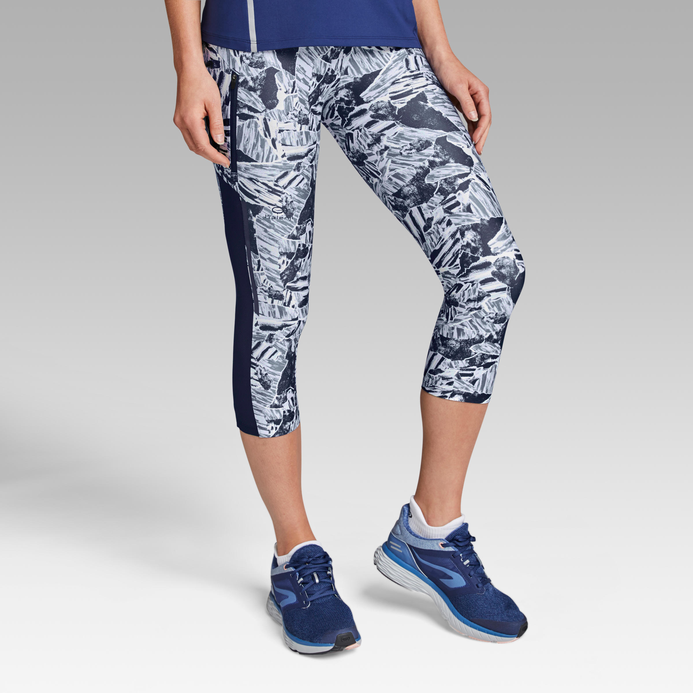 Run Dry+ Women's Running Cropped Bottoms - Blue 3/11