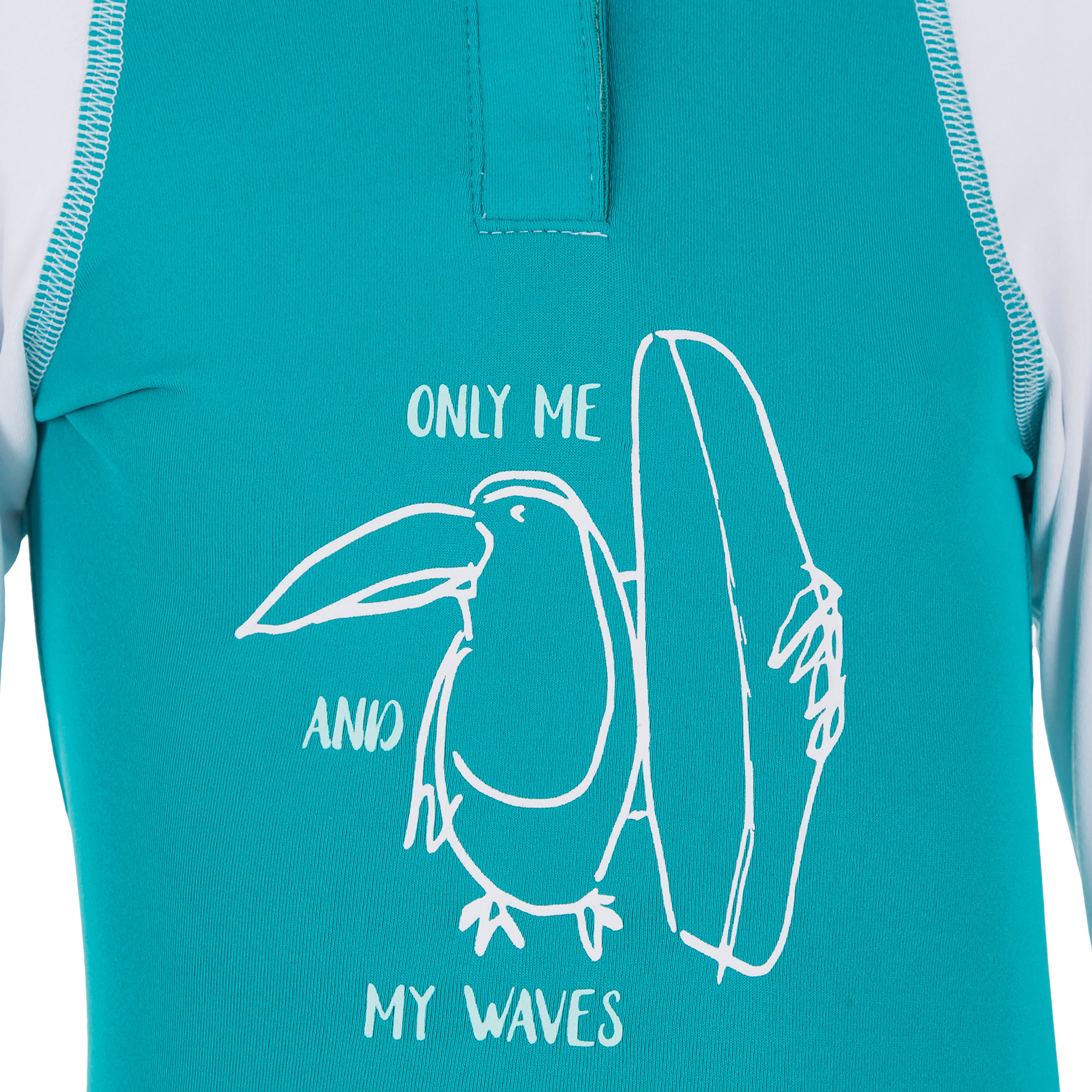 100 Baby UV-Protection T-Shirt with Hood - Turquoise 2/6