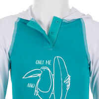 100 Baby UV-Protection T-Shirt with Hood - Turquoise