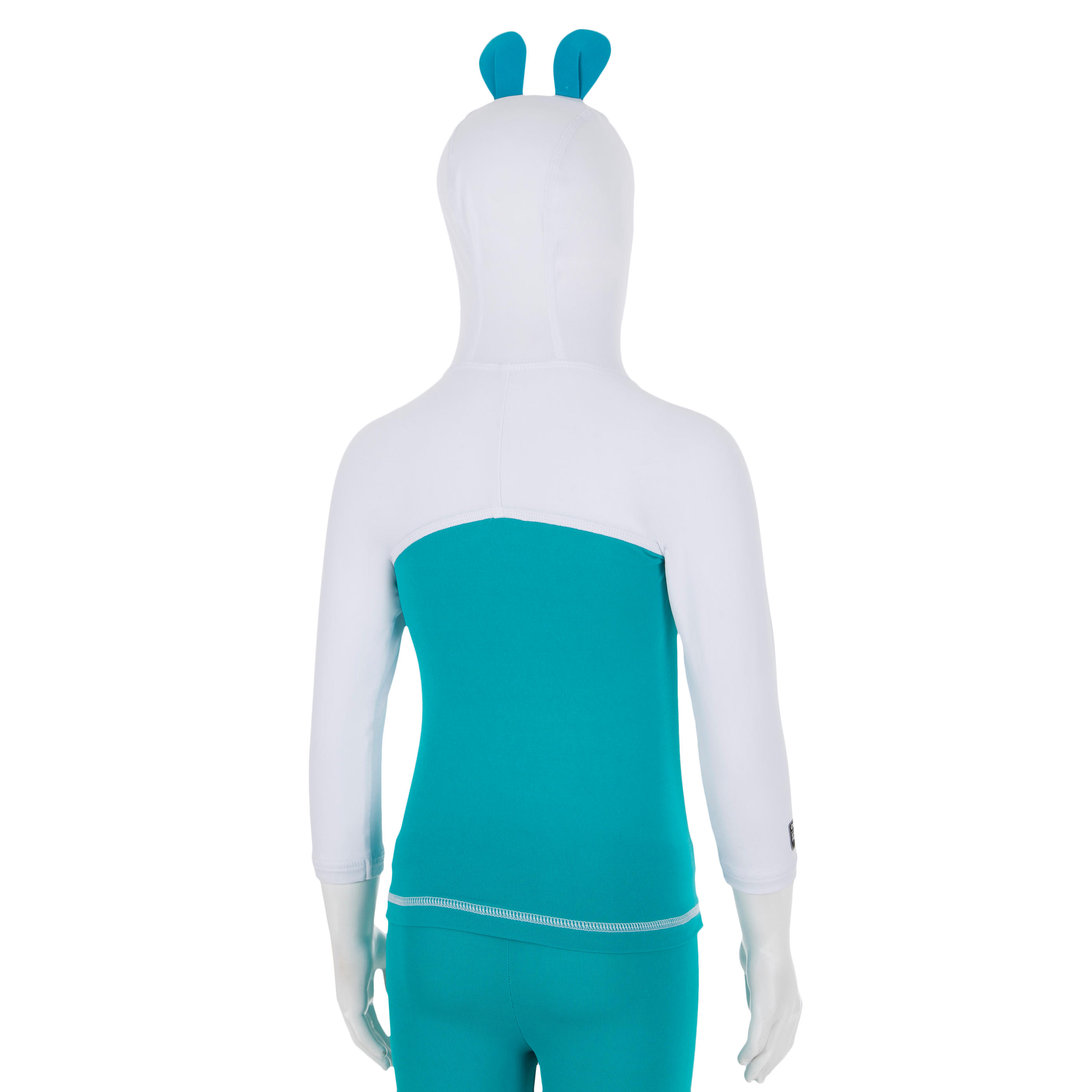 100 Baby UV-Protection T-Shirt with Hood - Turquoise 4/6