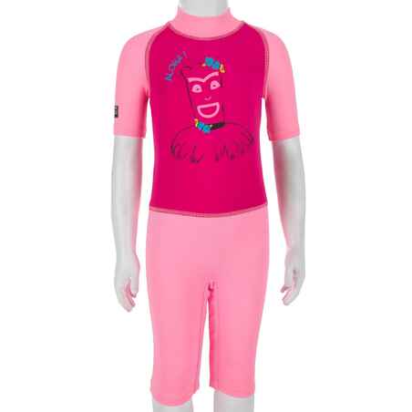 Baby Short Sleeve UV Protection Surfing Shorty T-Shirt - Pink