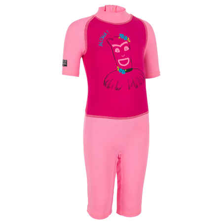 Baby Short Sleeve UV Protection Surfing Shorty T-Shirt - Pink