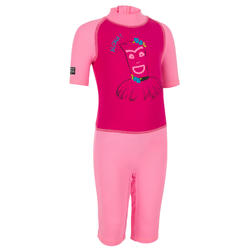 Baby Short Sleeve UV Protection Surfing Shorty T-Shirt - Pink