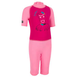 Baby Short Sleeve UV Protection Surfing Shorty T-Shirt - Pink