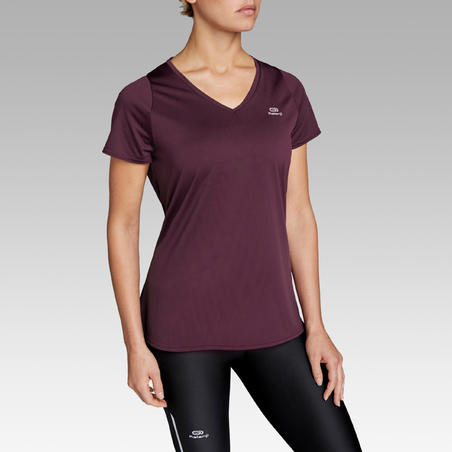 T-shirt manches courtes running respirant femme - Dry violet
