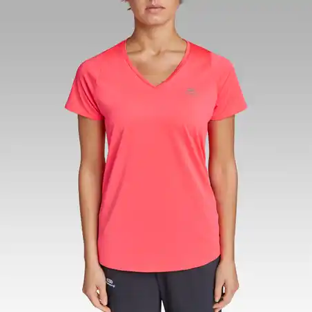Women's running breathable short-sleeved T-shirt Dry - neon coral