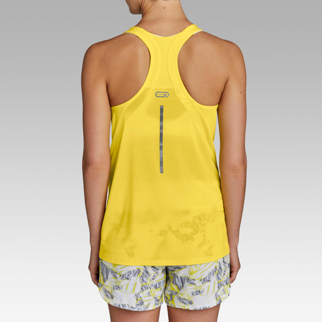 Laufshirt ärmellos Lauftop Run Light Damen orange