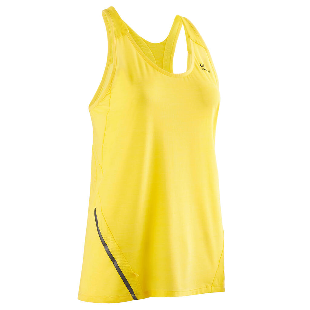 Laufshirt ärmellos Lauftop Run Light Damen orange