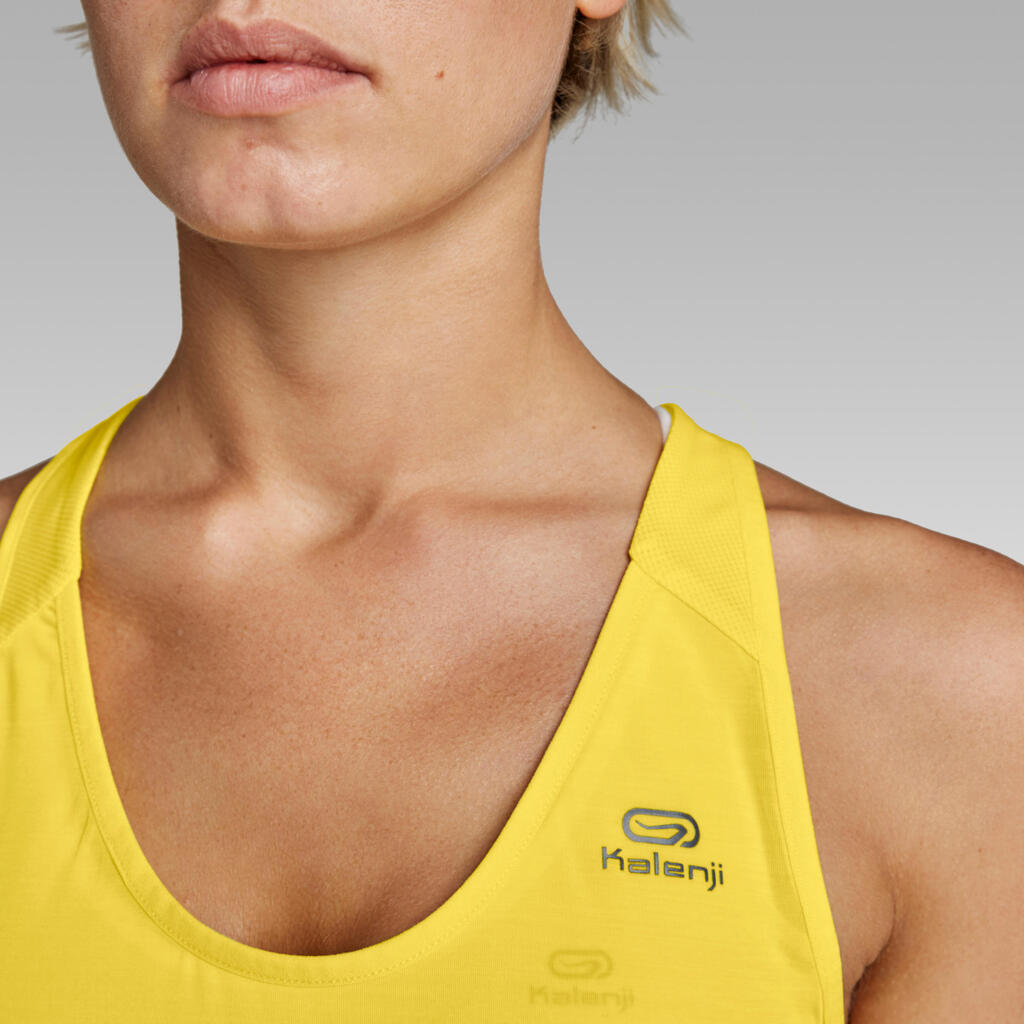 Laufshirt ärmellos Lauftop Run Light Damen orange