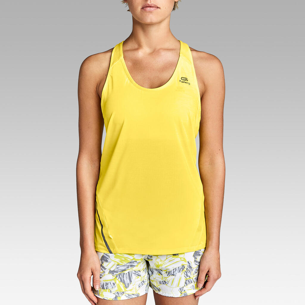 Laufshirt ärmellos Lauftop Run Light Damen orange