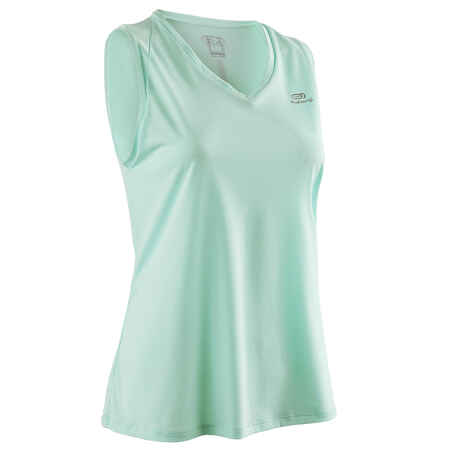 Camiseta Running Kalenji Run Dry Sin Mangas Mujer Turquesa