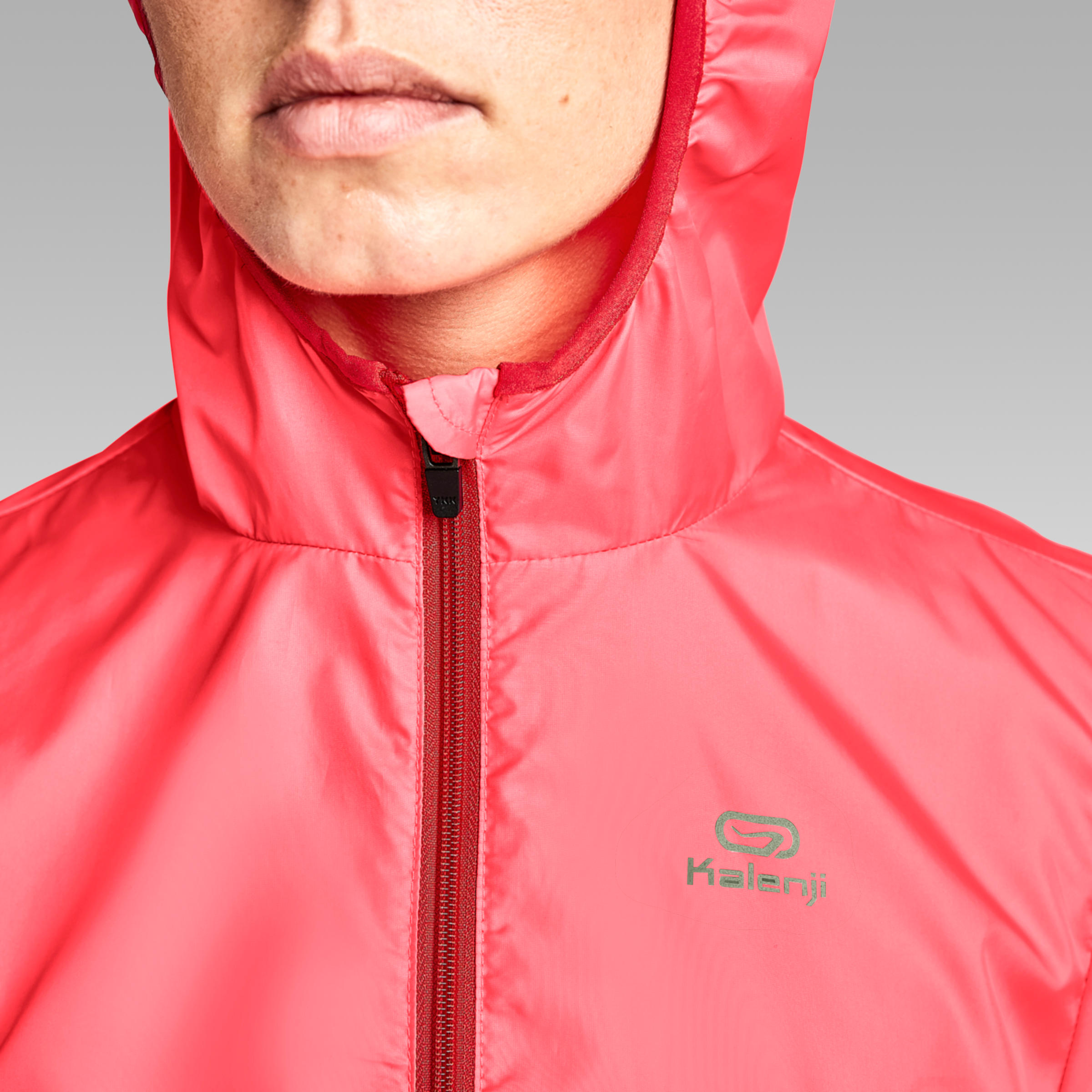 coral running jacket