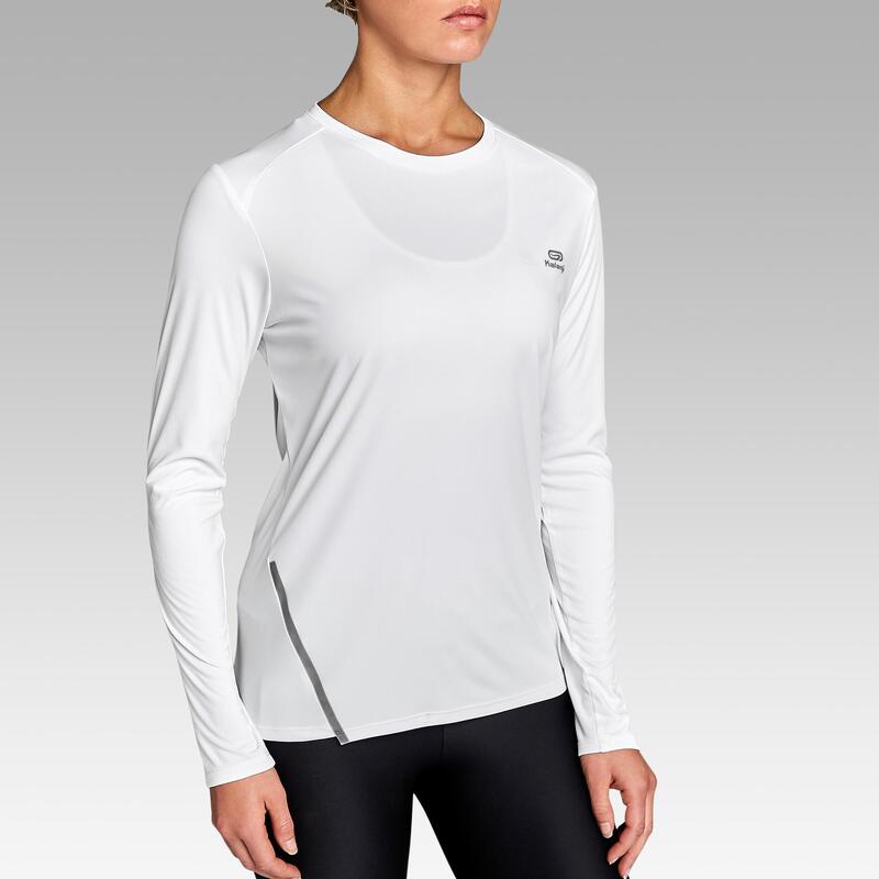 TEE SHIRT MANCHES LONGUES RUNNING RUN SUN PROTECT FEMME Kalenji Decathlon
