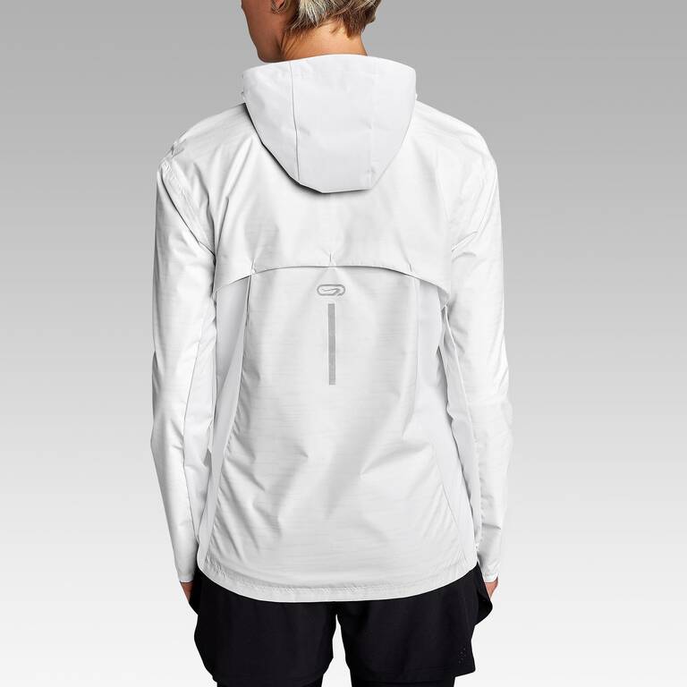 Women's water repellent hooded running jacket Rain - white