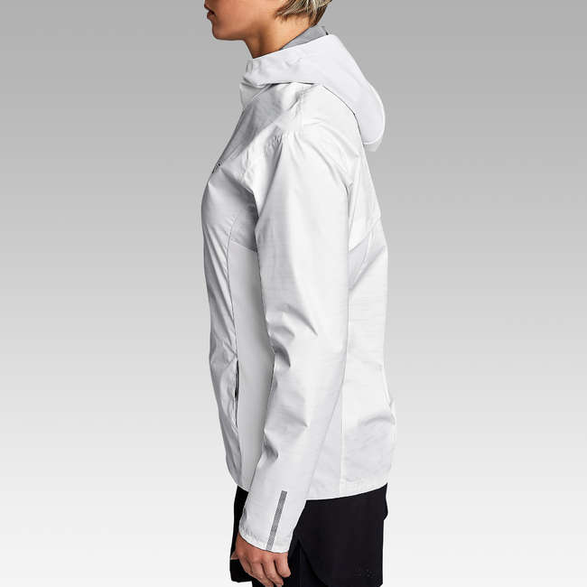 KALENJI Run Rain Women's Running Jacket White Decathlon