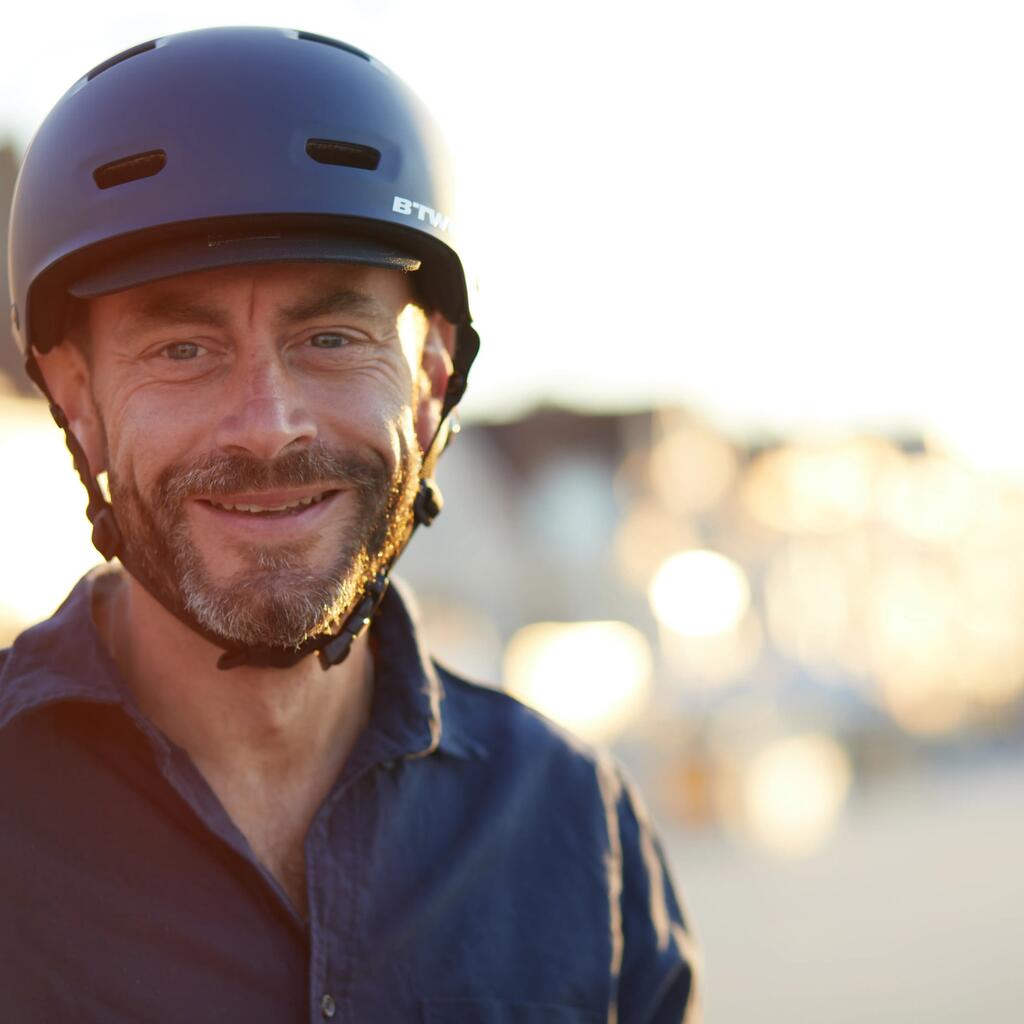 Fahrradhelm City 500 dunkelblau