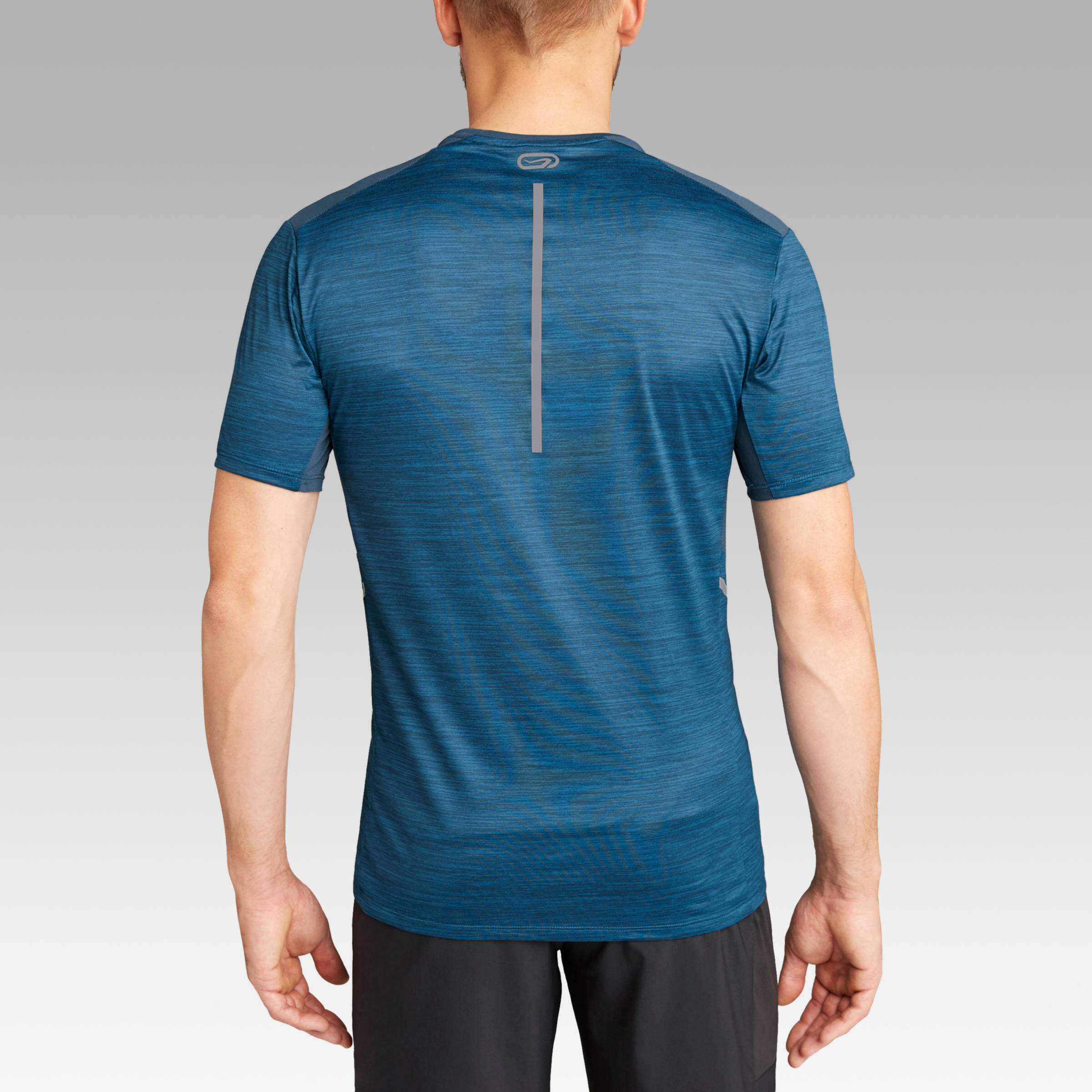Men Running T-Shirt, Quick Dry, Crew Neck - Prussian Blue -  2