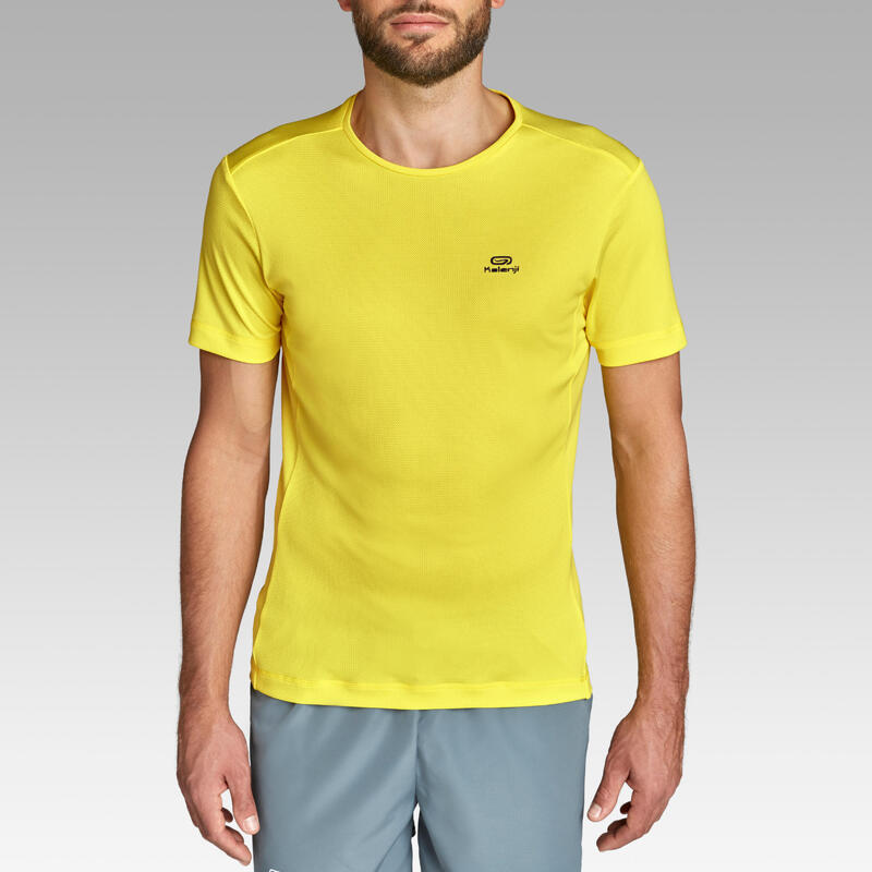 Camiseta Running Dry Hombre Amarillo Limón Transpirable