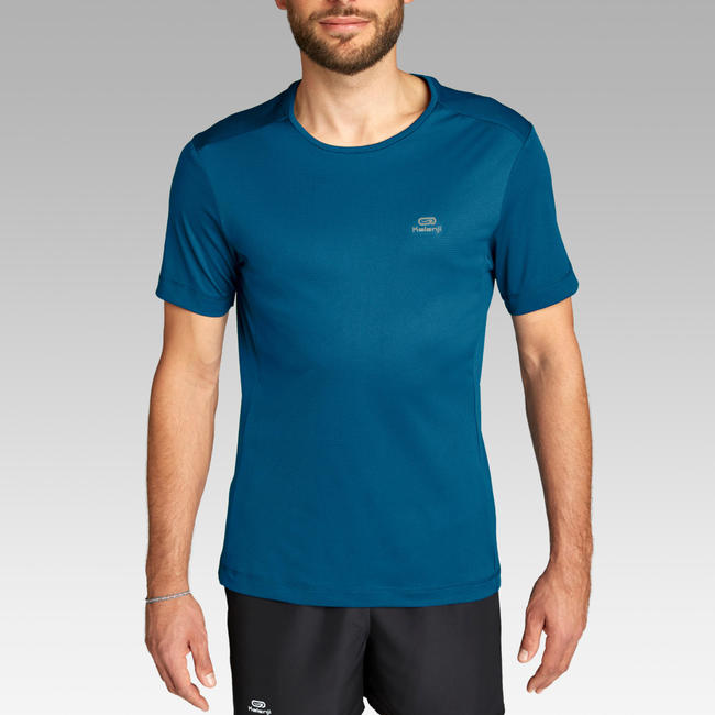 KALENJI DRY MEN'S BREATHABLE RUNNING TSHIRT PRUSSIAN BLUE