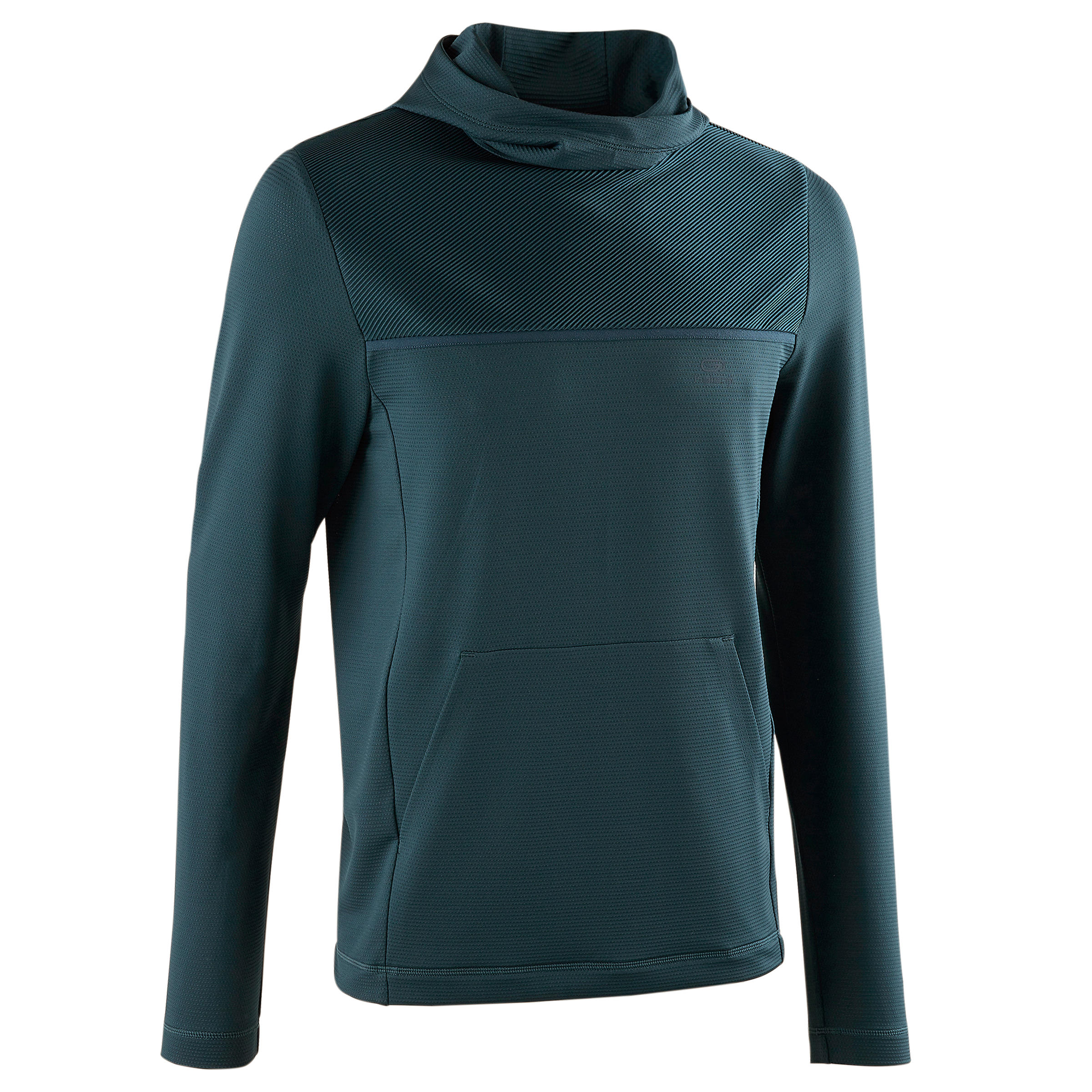 KALENJI Run Dry+ Men's Hooded Long-sleeved Running T-shirt - Petrol