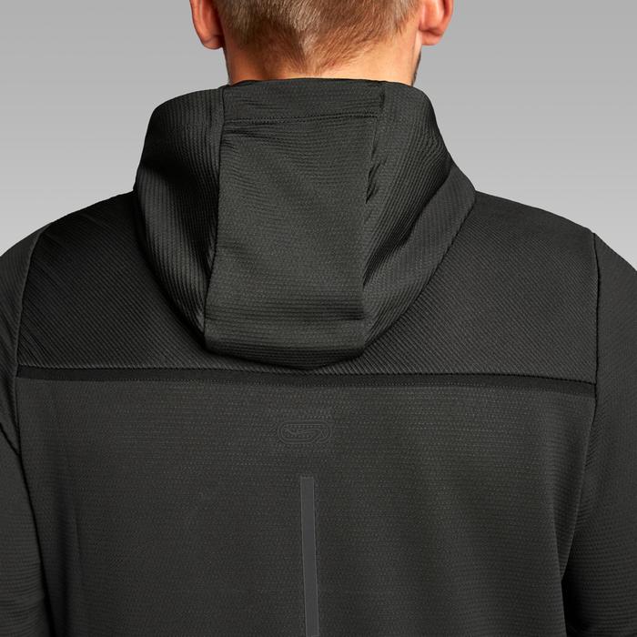T SHIRT RUNNING MANCHE LONGUE A CAPUCHE HOMME RUN DRY Noir