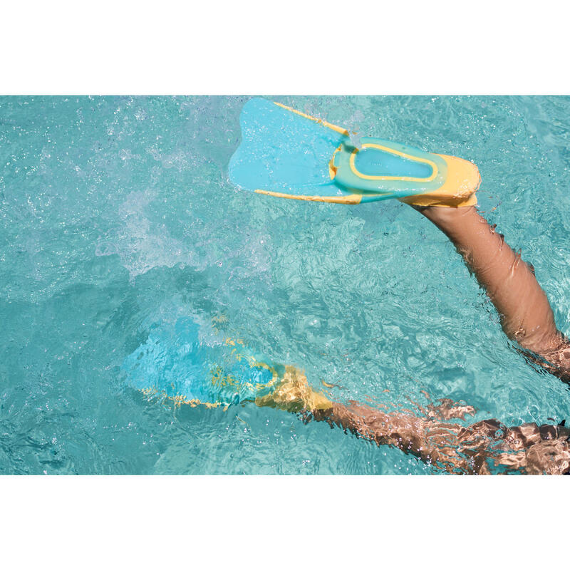 Snorkelvinnen voor kinderen SNK 500 oranje turquoise