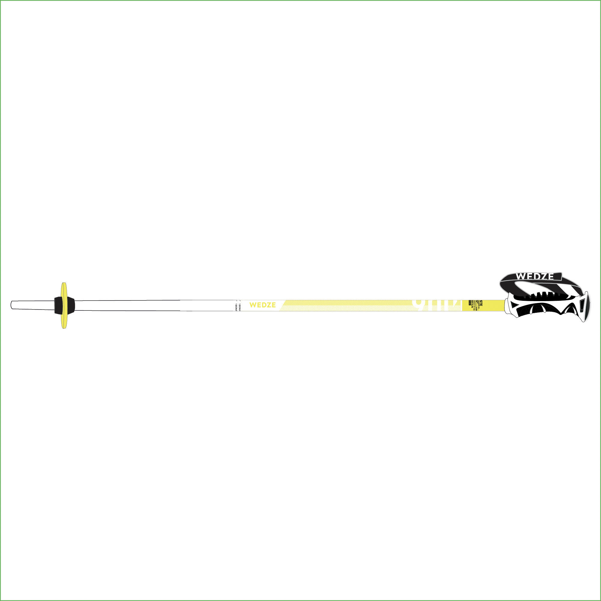 Women's Downhill Ski Poles Boost - White and Yellow 10/10