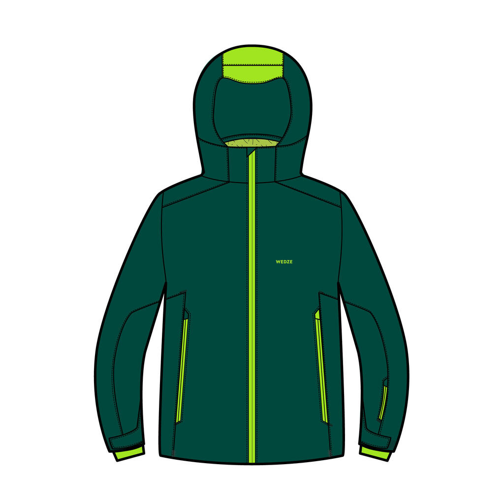 KIDS' SKI JACKET 500 - GREEN