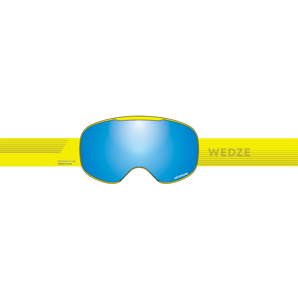 Skibrille Snowboardbrille Erwachsene/Kinder Schönwetter - G900 S3 schwarz 