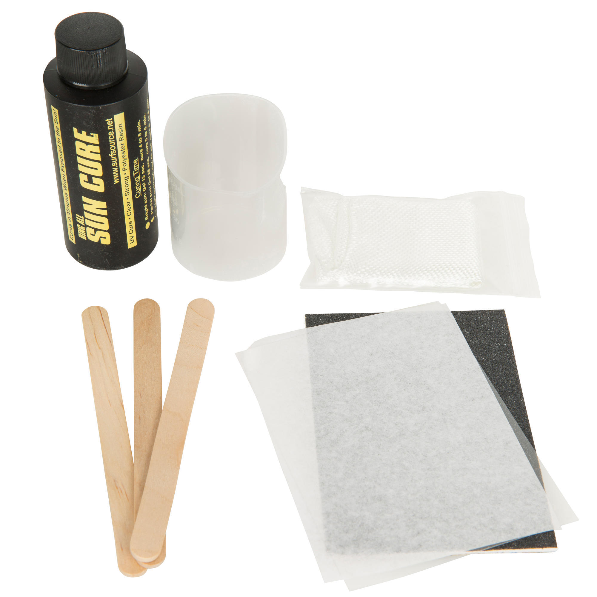 Kit di riparazione per tavole da surf in resina poliestere.