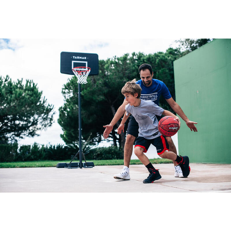 Basketbalpaal B100 verstelbaar van 2,20 m tot 3,05 m zwart