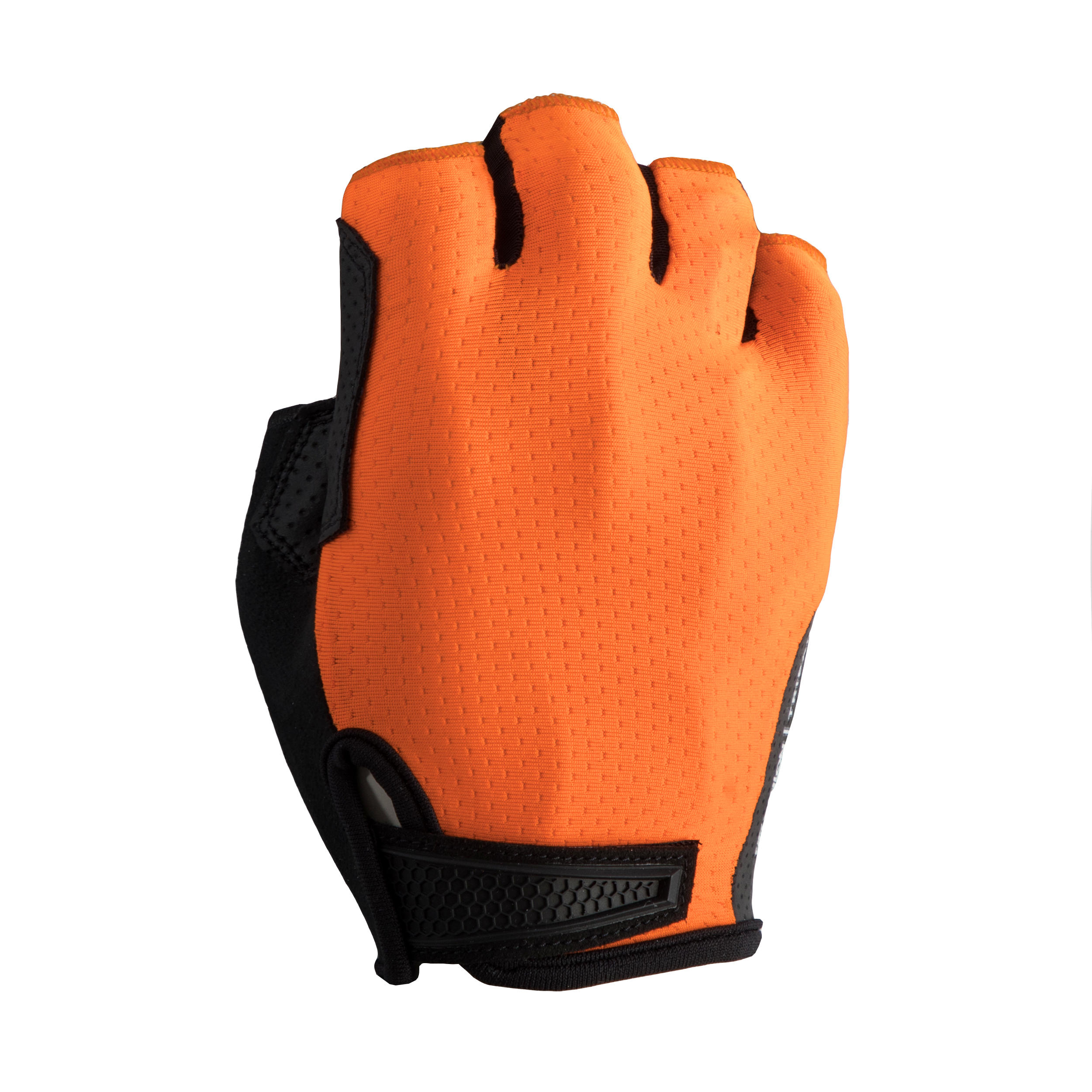 orange cycling gloves