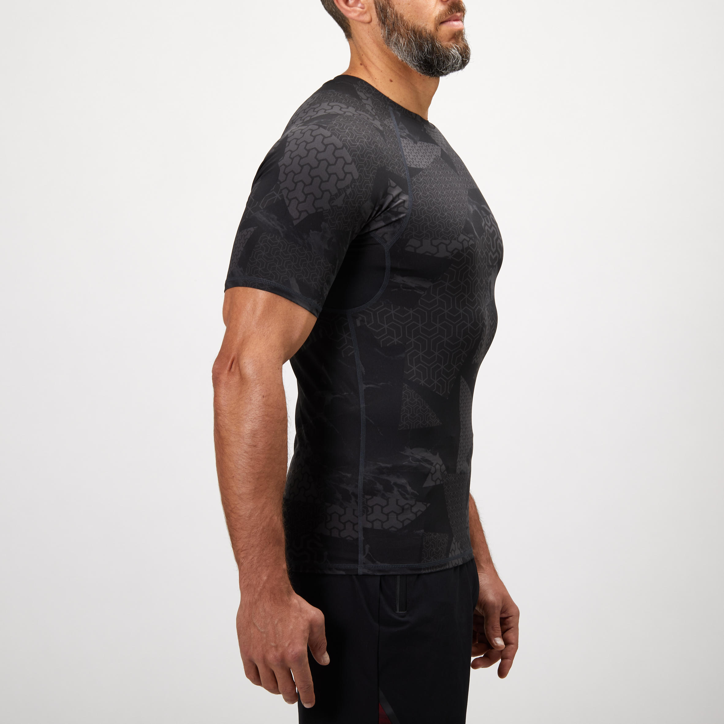 Weight Training Compression T-Shirt - Black/Grey 2/4