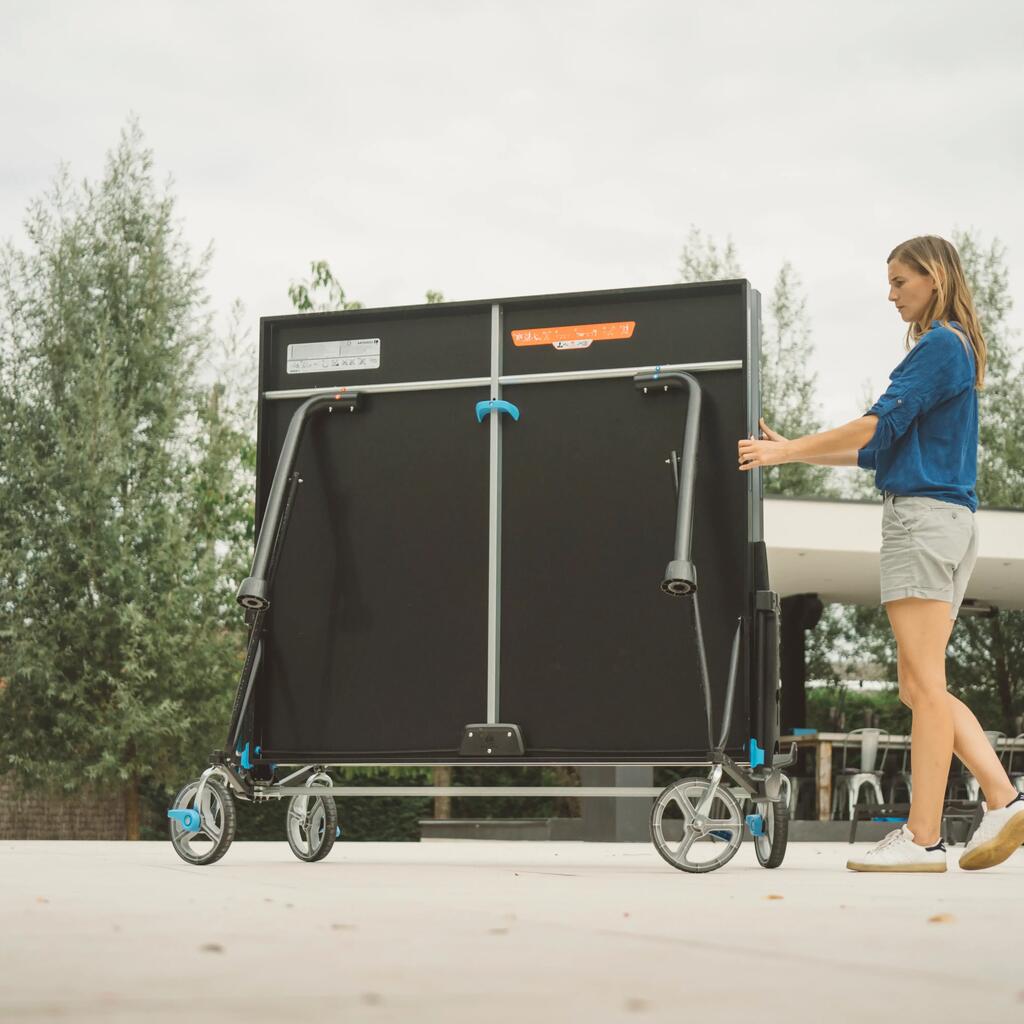 Tischtennisplatte PPT 930 Outdoor schwarz mit Hülle