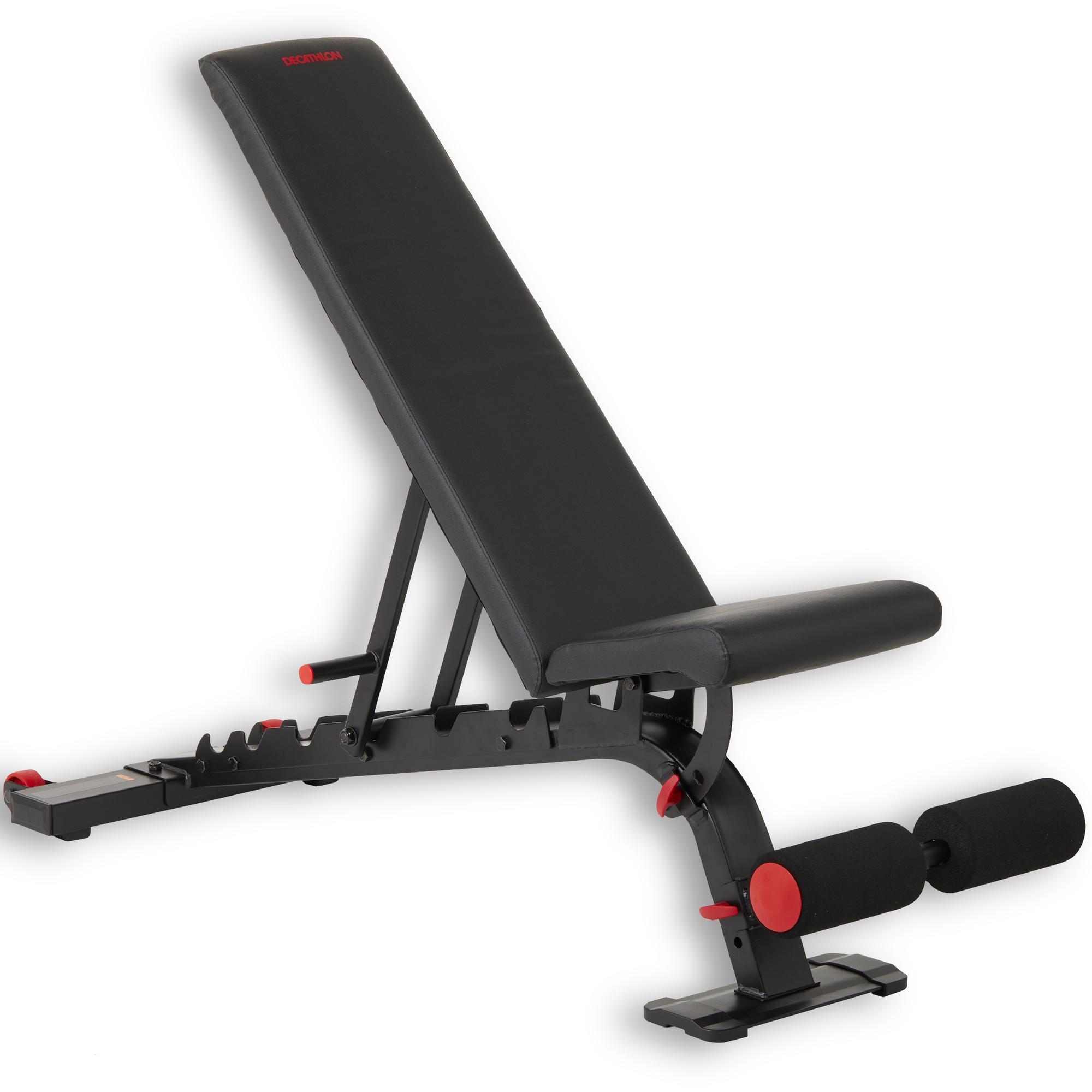 Reinforced Flat Inclined Weights Bench Domyos Decathlon