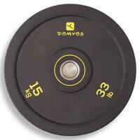 Weightlifting Bumper Disc 15 kg - Inner Diameter 50 mm