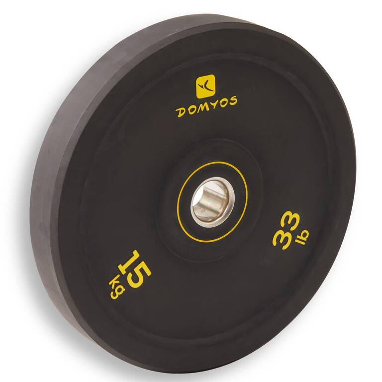 Weightlifting Bumper Disc 15 kg - Inner Diameter 50 mm