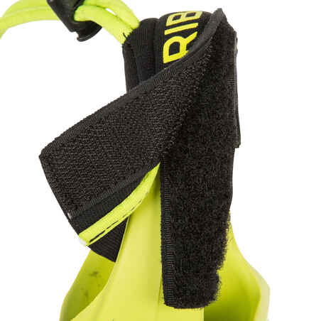 500 Bodyboard Fins with Leash - Black Yellow