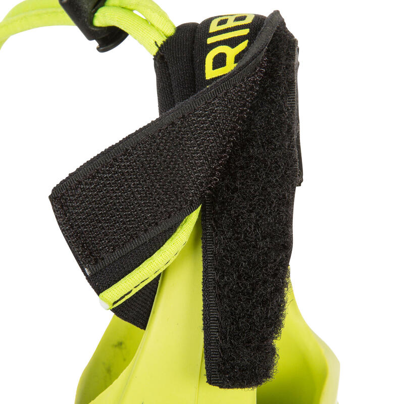 Pinne bodyboard 500 nero-giallo + leash