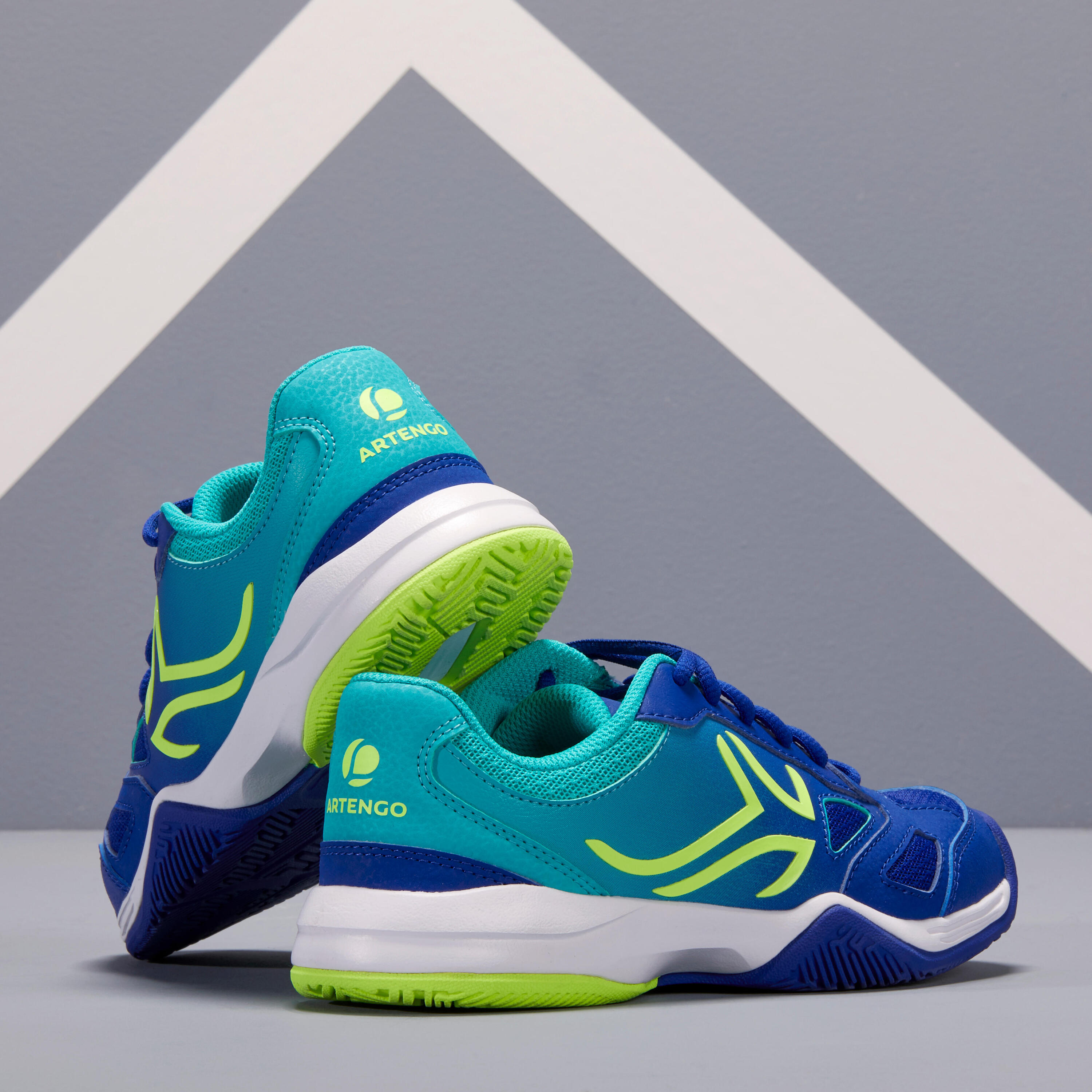 TS560 JR Kids' Tennis Shoes - Blue/Green 7/9