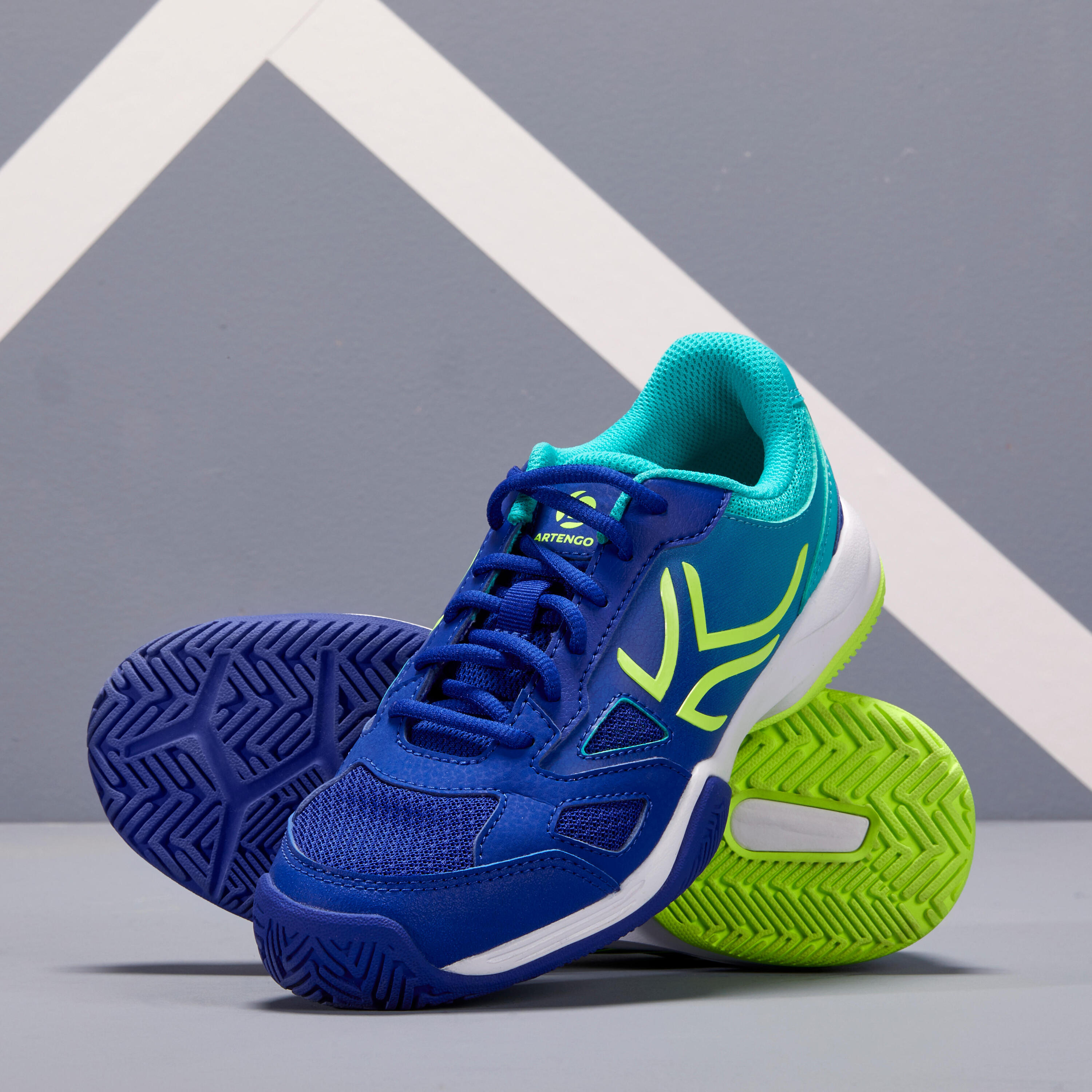 TS560 JR Kids' Tennis Shoes - Blue/Green 6/9