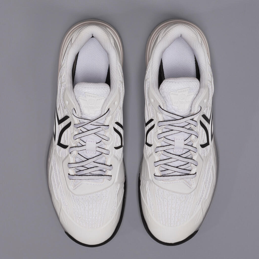 Pánska tenisová obuv TS990 bielo-čierno-sivá