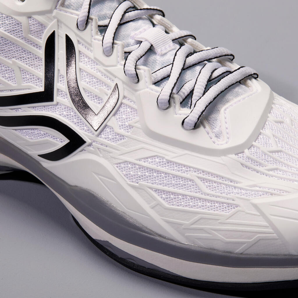 Pánska tenisová obuv TS990 bielo-čierno-sivá