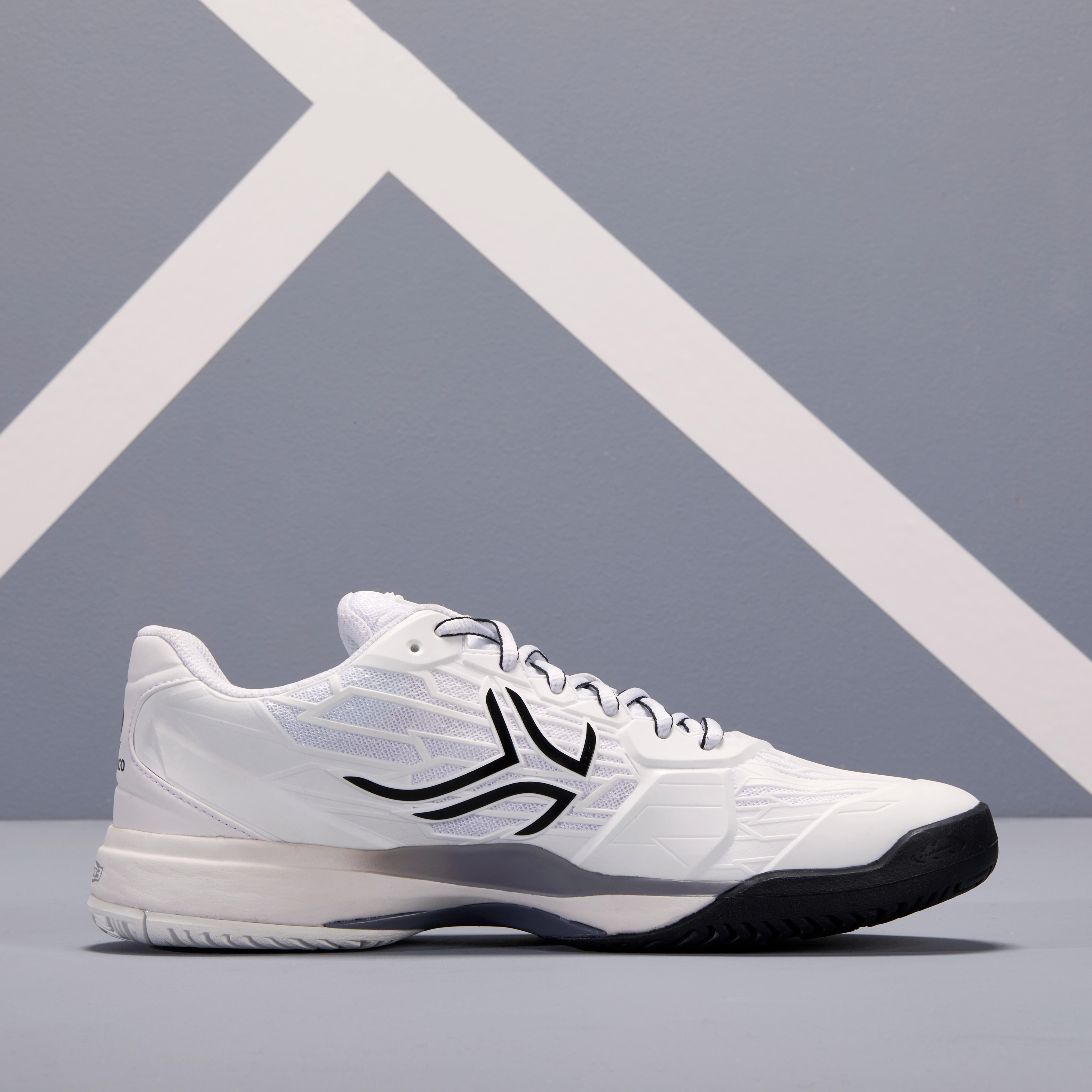 black and gray tennis shoes