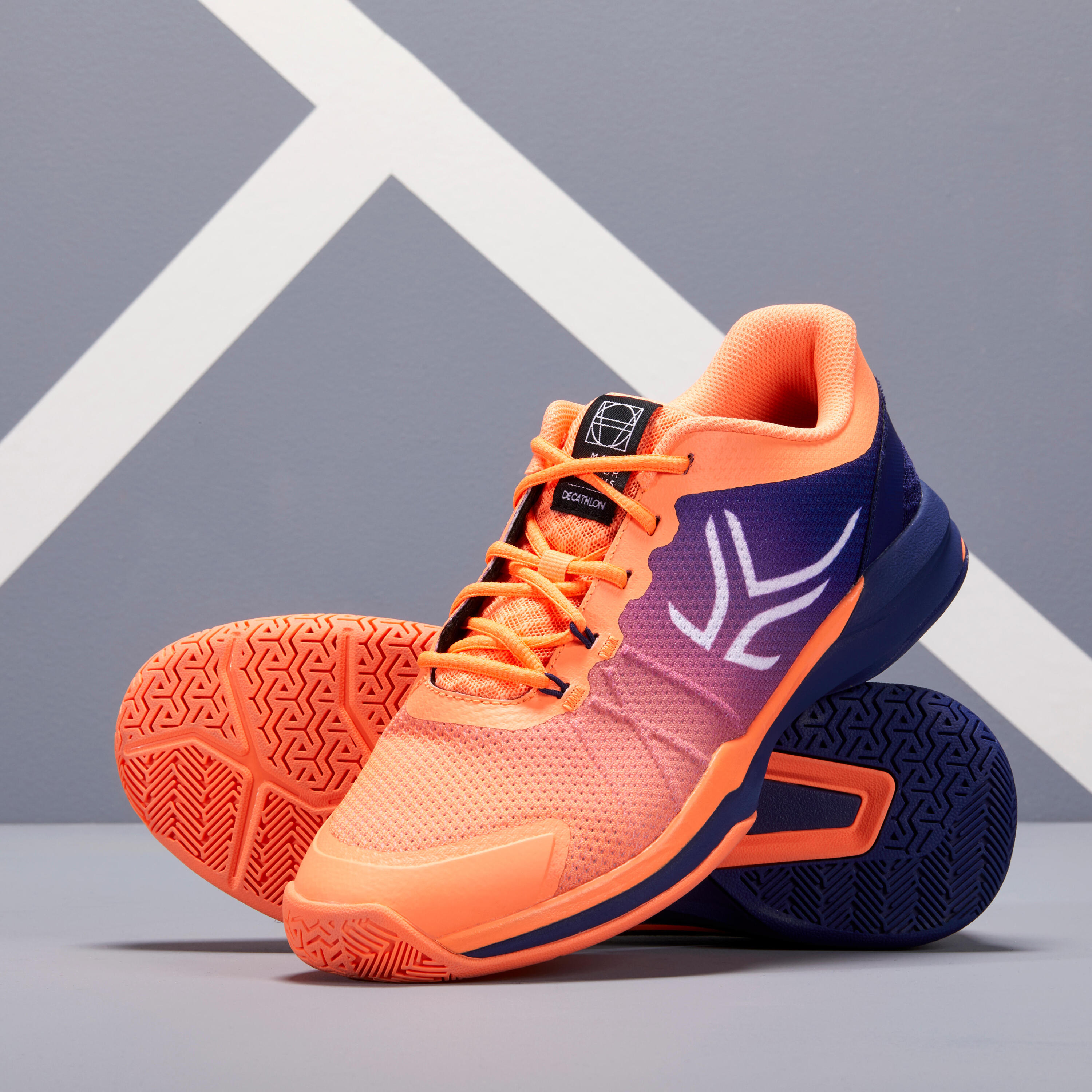 TS590 Multicourt Tennis Shoes - Coral Blue 6/9
