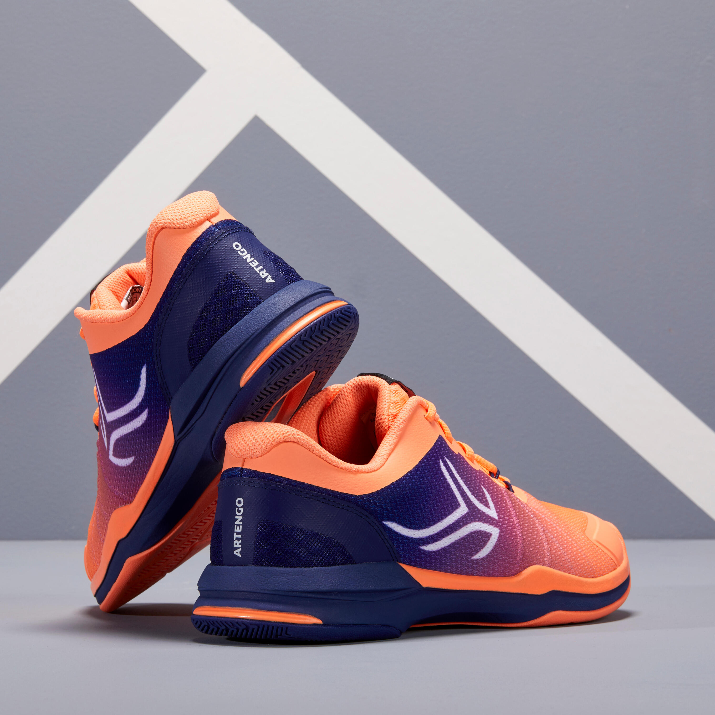 TS590 Multicourt Tennis Shoes - Coral Blue 7/9