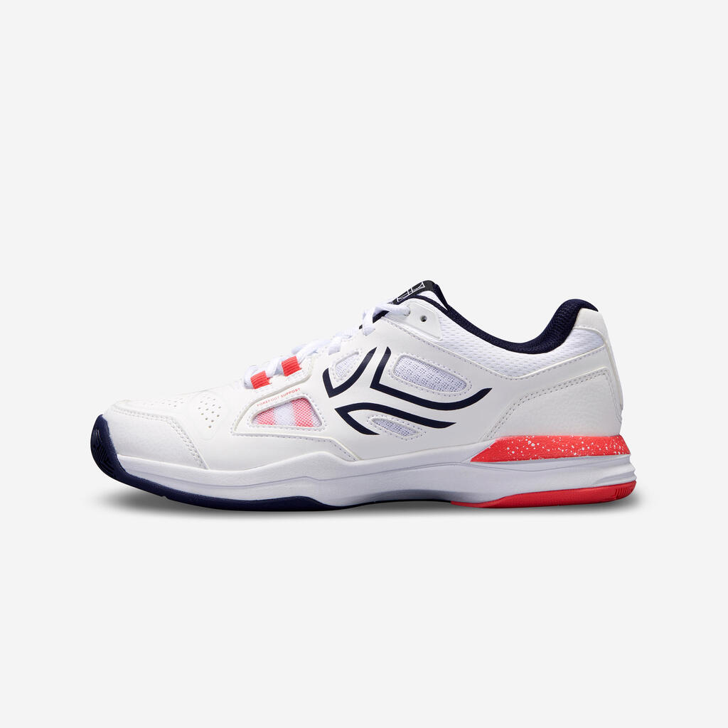 CHAUSSURES DE TENNIS  FEMME TS500 BLANC COTON